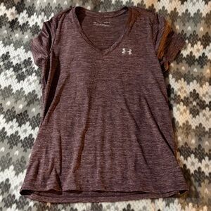 Under Armour Heathered Maroon V-Neck Tee